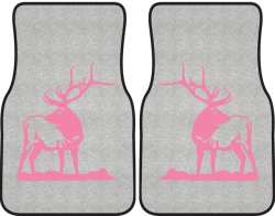 Looking Back Bull Elk Silhouette Car Mats