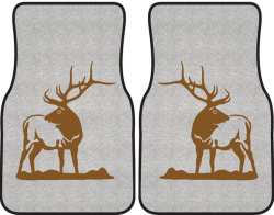 Looking Back Bull Elk Silhouette Car Mats