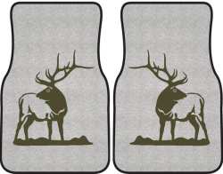 Looking Back Bull Elk Silhouette Car Mats