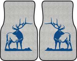 Looking Back Bull Elk Silhouette Car Mats