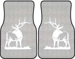 Looking Back Bull Elk Silhouette Car Mats