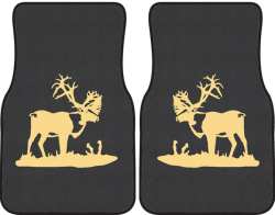 Bull Caribou Silhouette Car Mats