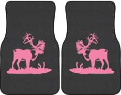 Bull Caribou Silhouette Car Mats