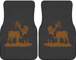 Bull Caribou Silhouette Car Mats