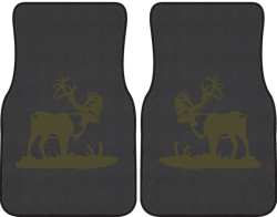 Bull Caribou Silhouette Car Mats
