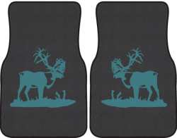 Bull Caribou Silhouette Car Mats
