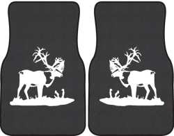Bull Caribou Silhouette Car Mats