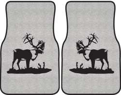 Bull Caribou Silhouette Car Mats