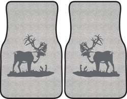 Bull Caribou Silhouette Car Mats