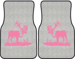 Bull Caribou Silhouette Car Mats