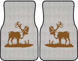 Bull Caribou Silhouette Car Mats