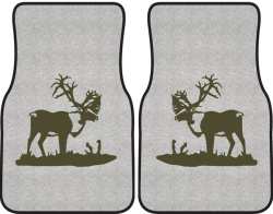 Bull Caribou Silhouette Car Mats