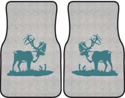 Bull Caribou Silhouette Car Mats