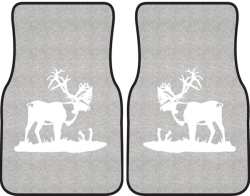 Bull Caribou Silhouette Car Mats