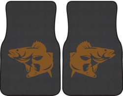 Walleye Striking Silhouette Car Mats