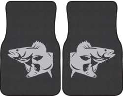 Walleye Striking Silhouette Car Mats