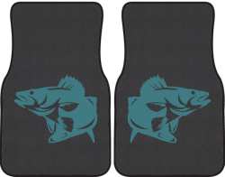 Walleye Striking Silhouette Car Mats