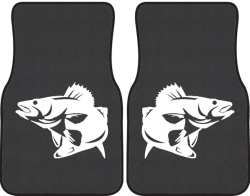 Walleye Striking Silhouette Car Mats