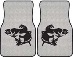 Walleye Striking Silhouette Car Mats