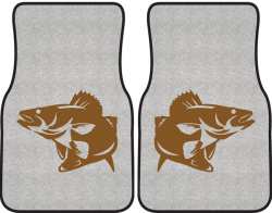 Walleye Striking Silhouette Car Mats