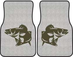 Walleye Striking Silhouette Car Mats