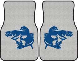 Walleye Striking Silhouette Car Mats
