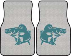 Walleye Striking Silhouette Car Mats