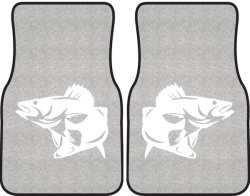 Walleye Striking Silhouette Car Mats