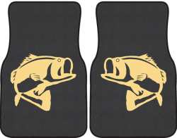 Bass Jumping Silhouette Car Mats