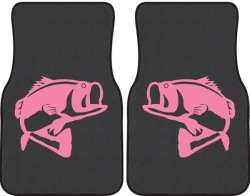 Bass Jumping Silhouette Car Mats