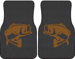 Bass Jumping Silhouette Car Mats