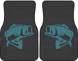 Bass Jumping Silhouette Car Mats