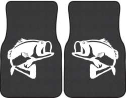 Bass Jumping Silhouette Car Mats
