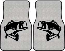 Bass Jumping Silhouette Car Mats