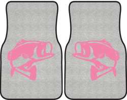 Bass Jumping Silhouette Car Mats