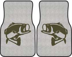 Bass Jumping Silhouette Car Mats