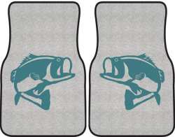 Bass Jumping Silhouette Car Mats