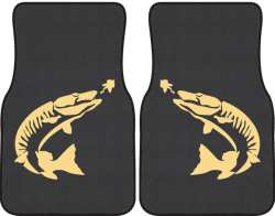 Tiger Muskie Silhouette Car Mats
