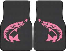 Tiger Muskie Silhouette Car Mats