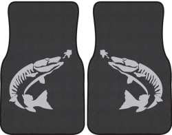 Tiger Muskie Silhouette Car Mats