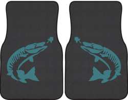 Tiger Muskie Silhouette Car Mats