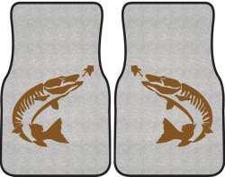 Tiger Muskie Silhouette Car Mats