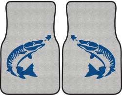 Tiger Muskie Silhouette Car Mats