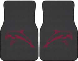 Mother and Calf Breaching Dolphin Silhouette Car Mats