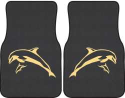 Mother and Calf Breaching Dolphin Silhouette Car Mats