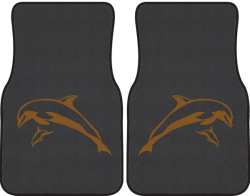 Mother and Calf Breaching Dolphin Silhouette Car Mats