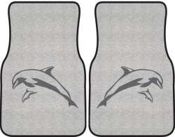 Mother and Calf Breaching Dolphin Silhouette Car Mats