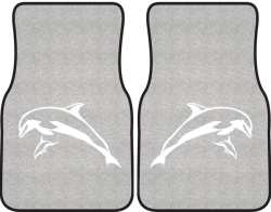 Mother and Calf Breaching Dolphin Silhouette Car Mats