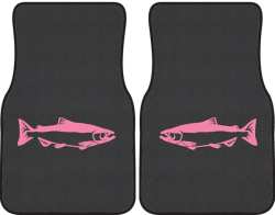 Chinook Salmon Silhouette Car Mats