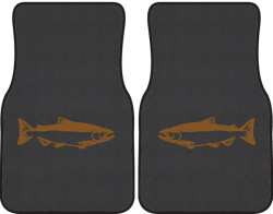 Chinook Salmon Silhouette Car Mats